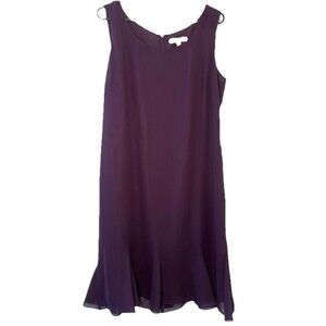 Danny & Nicole Purple Chiffon Sleeveless Dress Size 14 Midi Formal